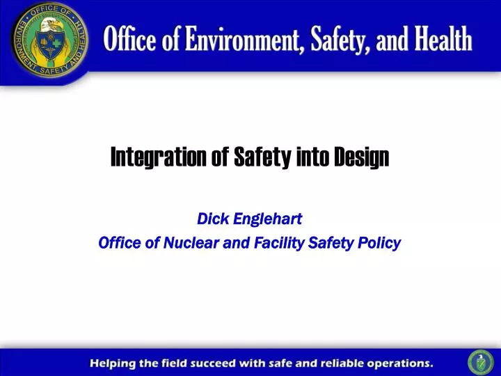 integration of safety into design