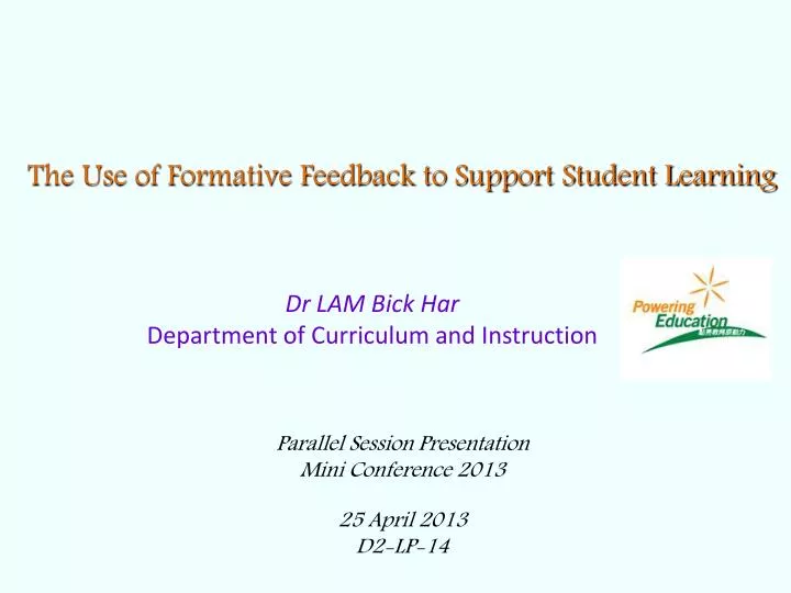 the use of formative feedback to support student learning