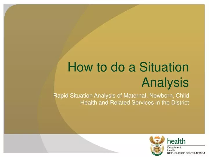 how to do a situation analysis