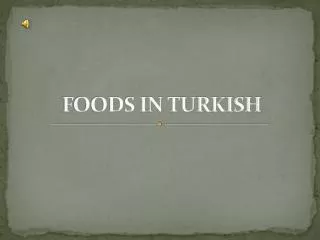FOODS IN TURKISH