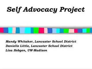 PPT - Teaching Self-Advocacy Style: PowerPoint Presentation, Free ...