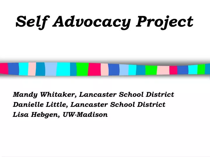 self advocacy project