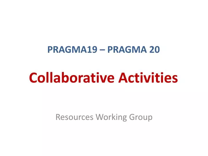 pragma19 pragma 20 collaborative activities
