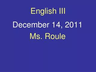 English III