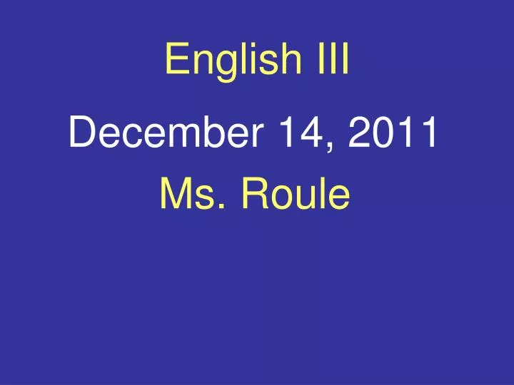 english iii