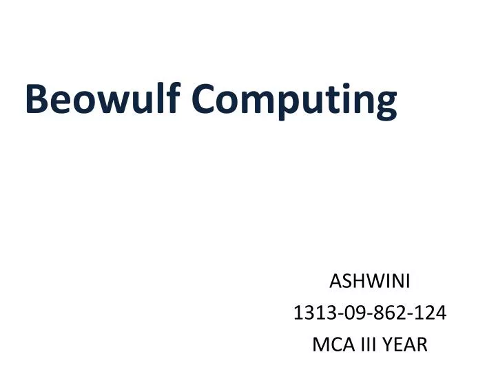 beowulf computing