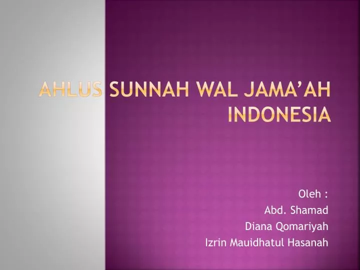 ahlus sunnah wal jama ah indonesia