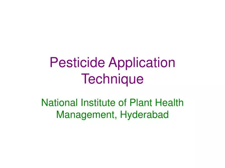pesticide application technique