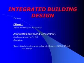 INTEGRATED BUILDING DESIGN