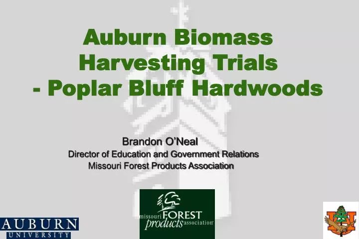 auburn biomass harvesting trials poplar bluff hardwoods