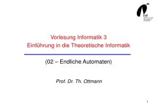 vorlesung informatik 3 einf hrung in die theoretische informatik 02 endliche automaten