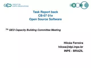 Task Report back CB-07 01e Open Source Software