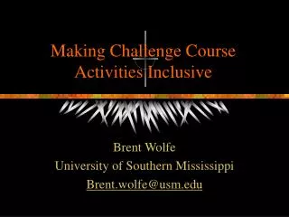 Making Challenge Course Activities Inclusive