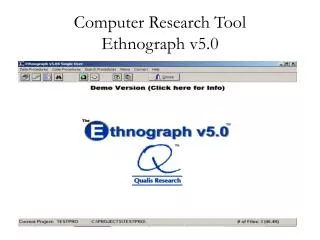 Computer Research Tool Ethnograph v5.0