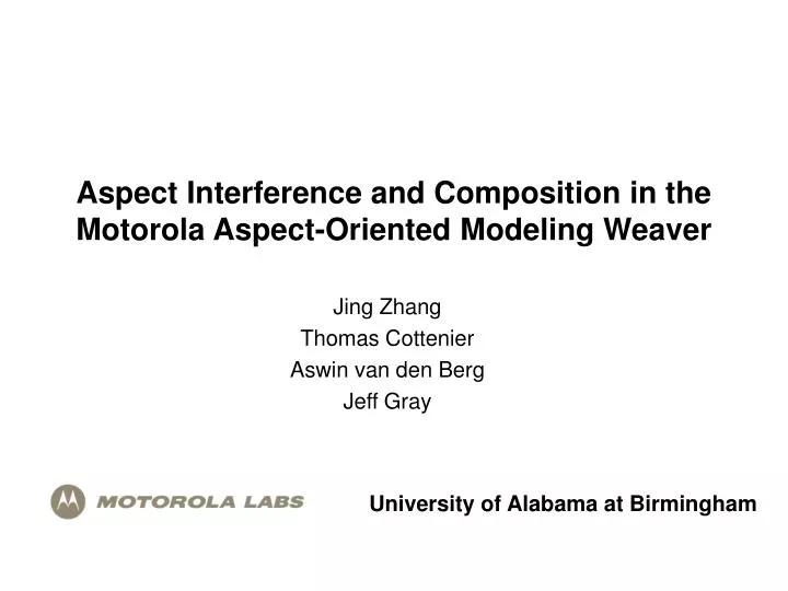 aspect interference and composition in the motorola aspect oriented modeling weaver