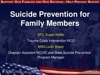 Suicide Prevention for Family Members