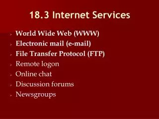 18.3 Internet Services