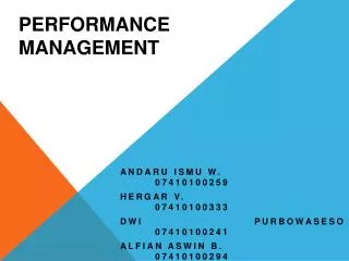 performance management