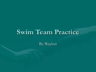 Swim Team Practice