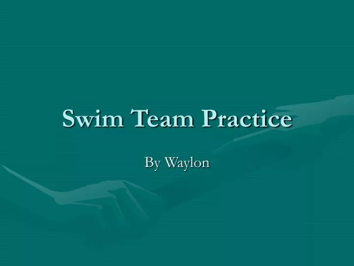 swim team practice