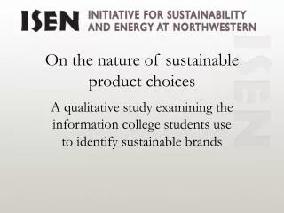 On the nature of sustainable product choices