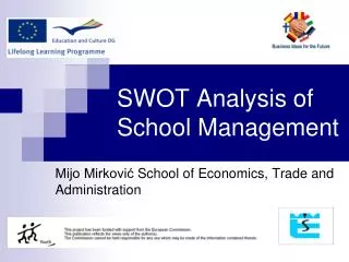 SWOT A nalysis of S chool M anagement