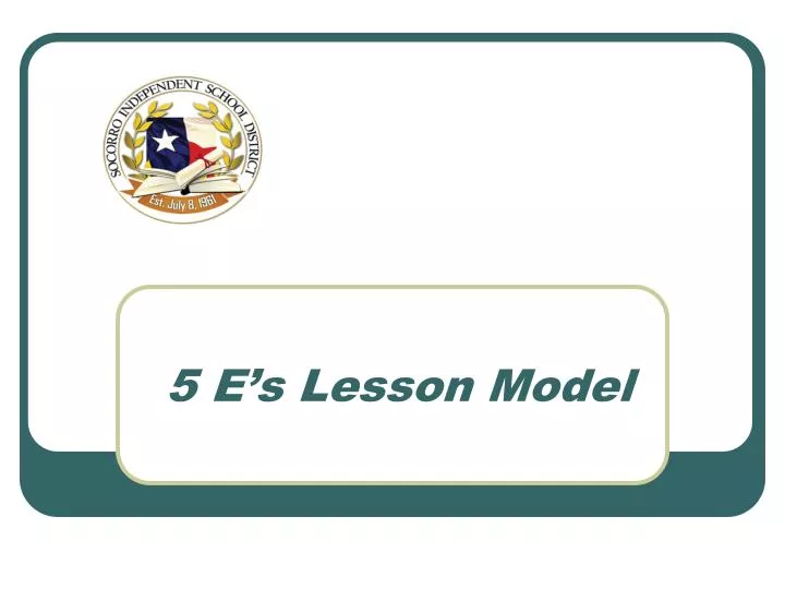 5 e s lesson model