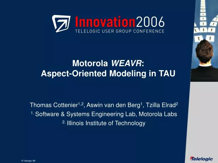 motorola weavr aspect oriented modeling in tau