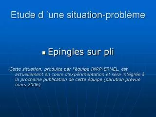 etude d une situation probl me