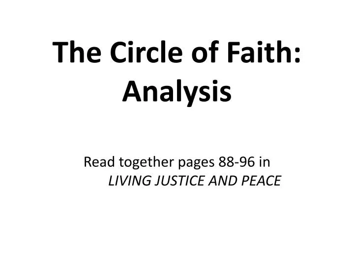 the circle of faith analysis