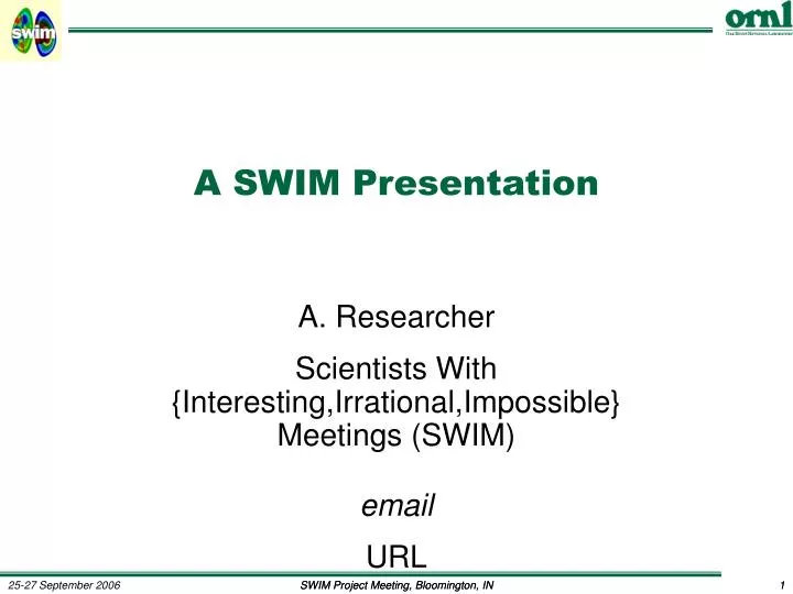 a swim presentation