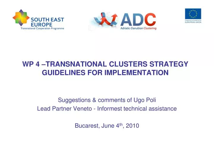 wp 4 transnational clusters strategy guidelines for implementation