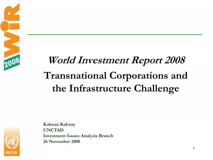 world investment report 2008 transnational corporations and the infrastructure challenge