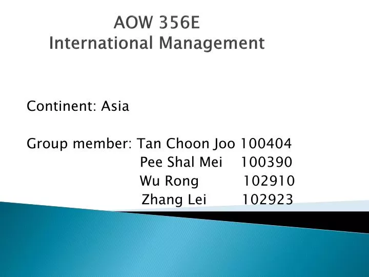 aow 356e international management