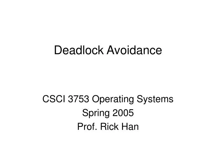 deadlock avoidance