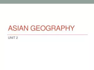 ASIAN GEOGRAPHY