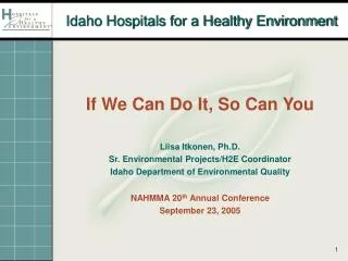 Idaho Hospitals for a Healthy Environment