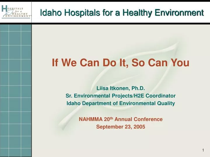 idaho hospitals for a healthy environment