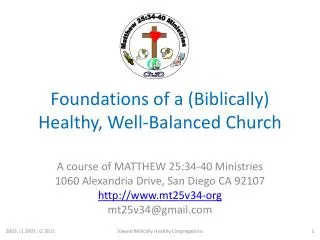 Foundations of a (Biblically) Healthy, Well-Balanced Church