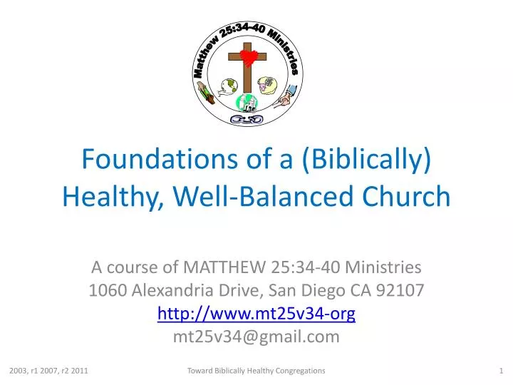 foundations of a biblically healthy well balanced church