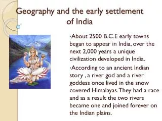 Geography and the early settlement of India