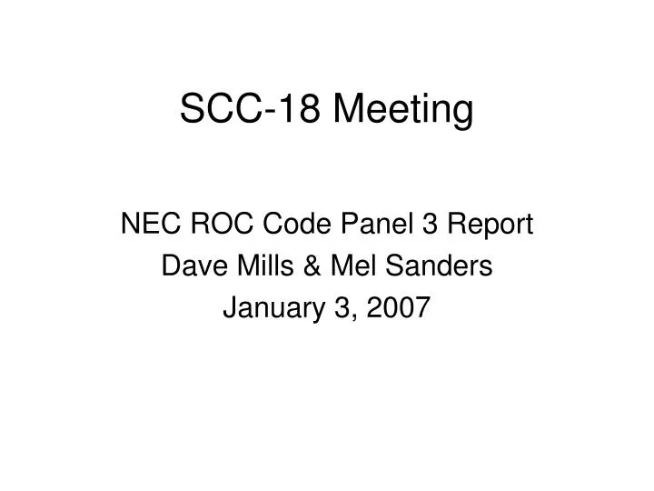 scc 18 meeting