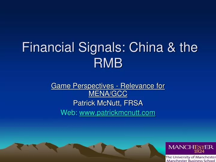 financial signals china the rmb