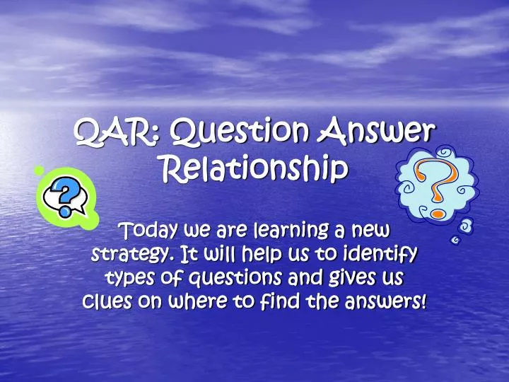 qar question answer relationship