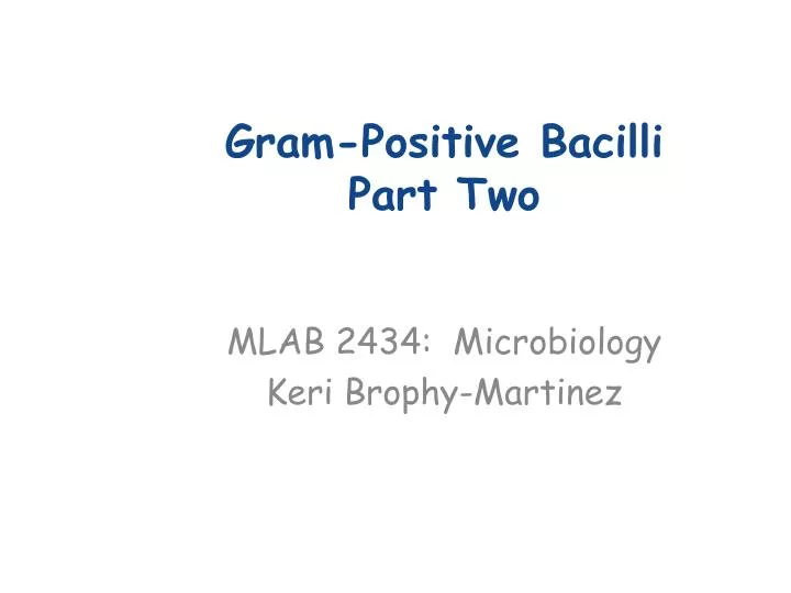 gram positive bacilli part two