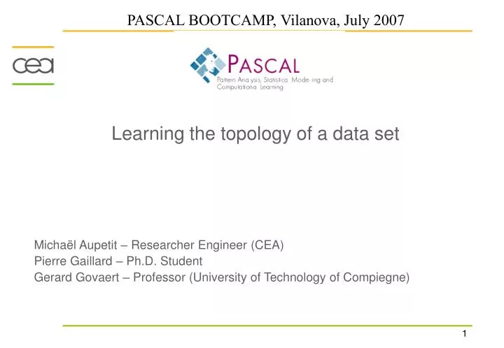 learning the topology of a data set