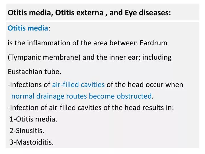 otitis media otitis externa and eye diseases