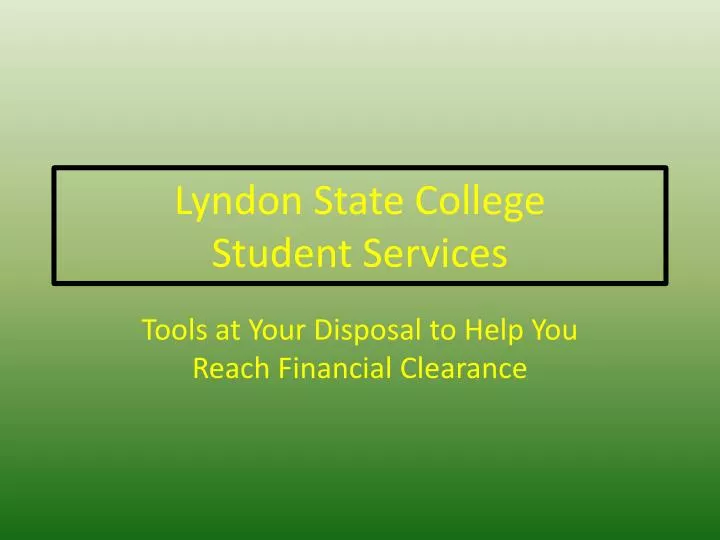 lyndon state college student services