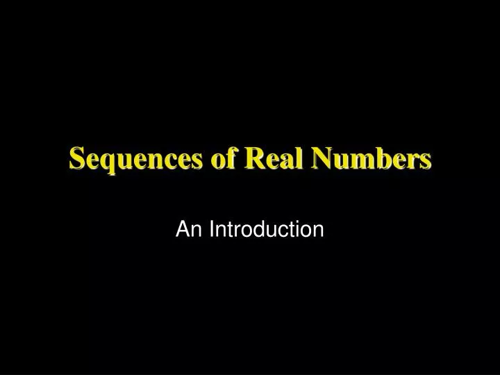 sequences of real numbers