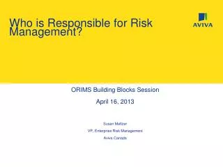 Who is Responsible for Risk Management?